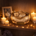 Monello® Katzenurne Schlafende Katze mit Gravur