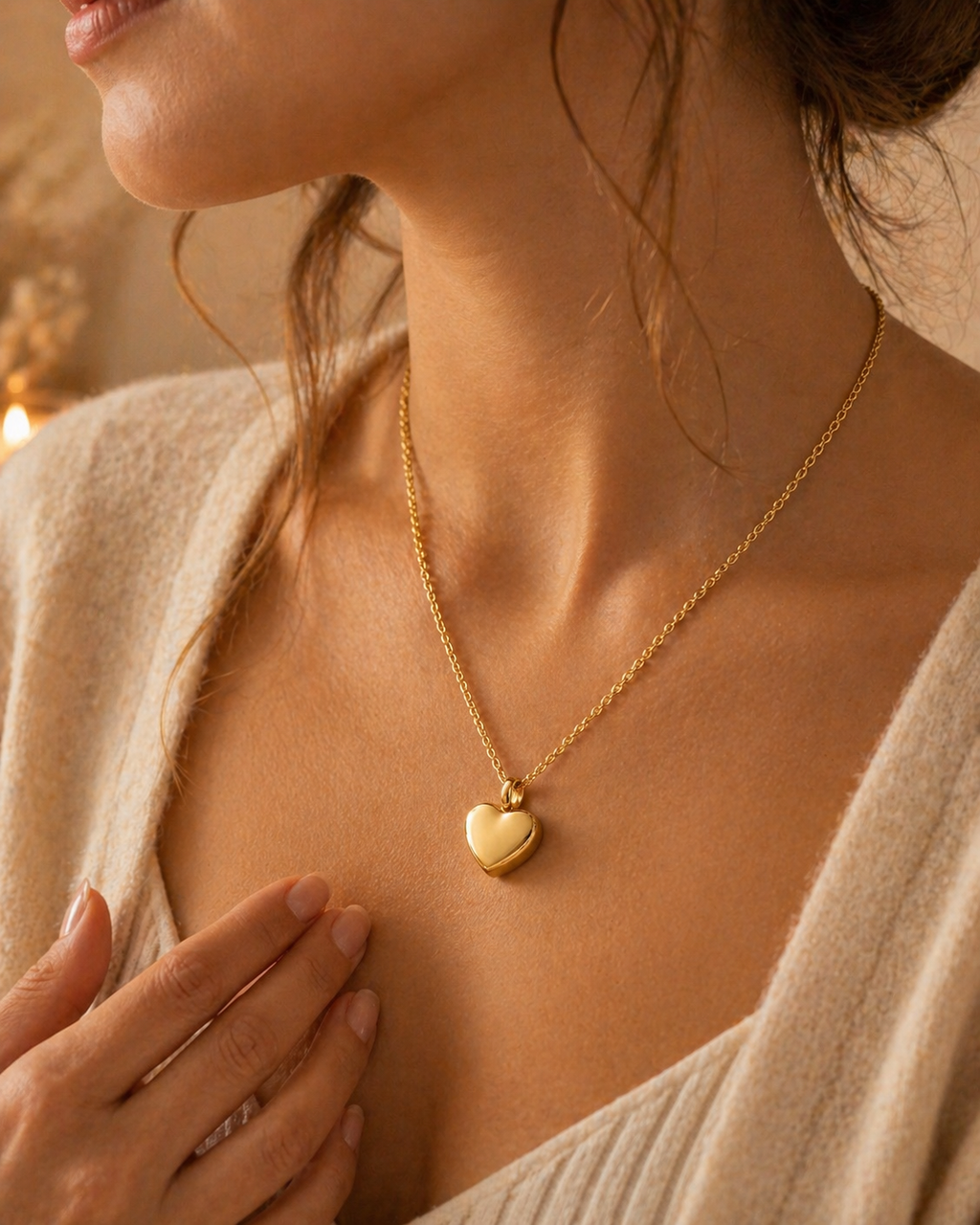Monello Ascheschmuck Kette mit Anhänger Kleines Herz