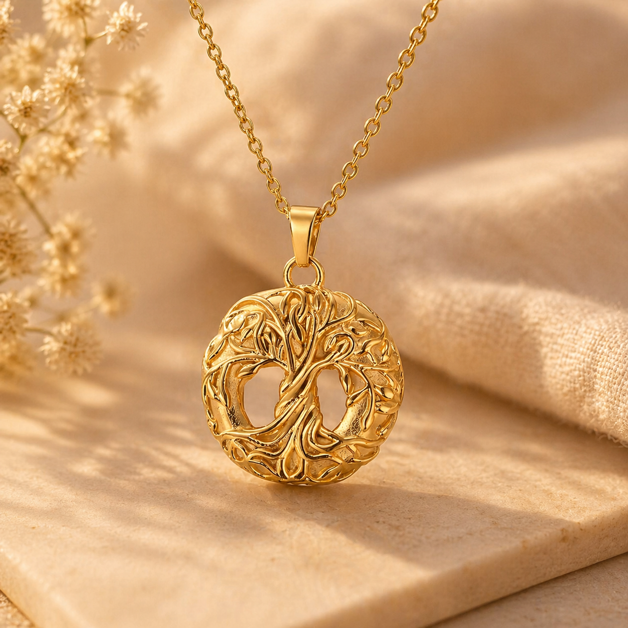 Monello Ascheschmuck Kette mit Anhänger Lebensbaum