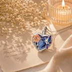 Monello Ascheschmuck Kette mit funkelndem Herzanhänger Spotttölpel und Rose