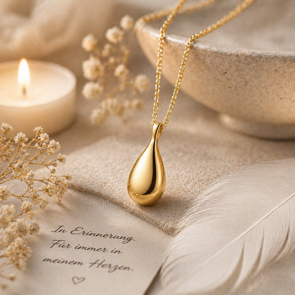 Monello Ascheschmuck Kette mit Anhänger Träne