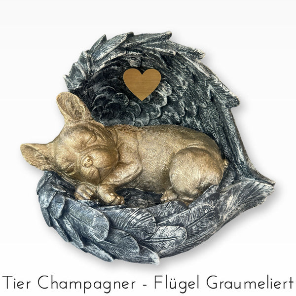 Monello® Hundeurne Deluxe Französische Bulldogge mit Gravur
