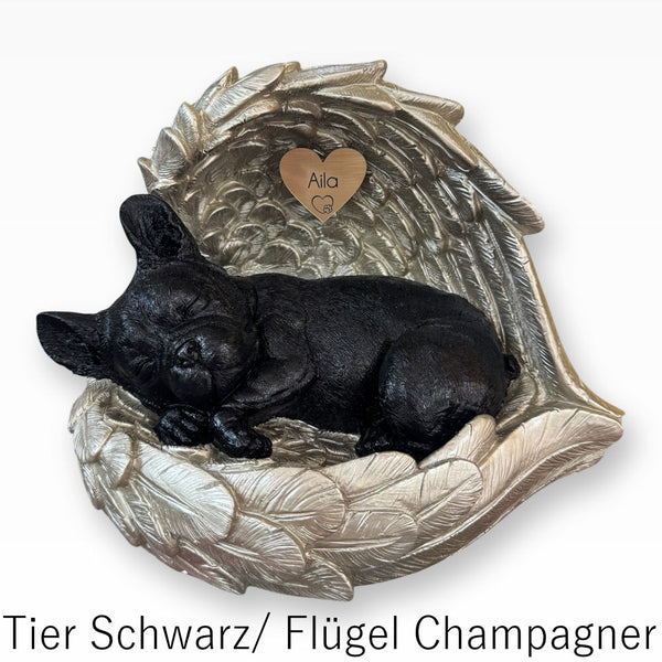 Monello® Hundeurne Deluxe Französische Bulldogge mit Gravur