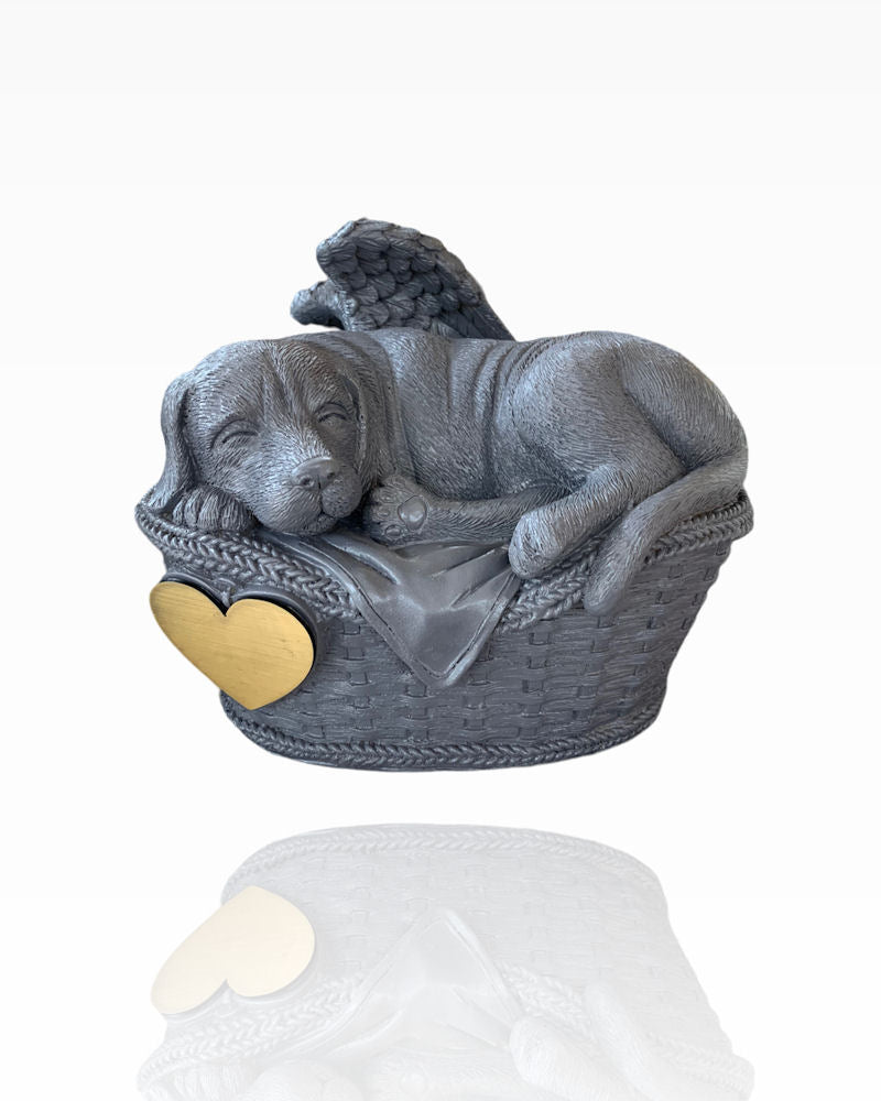 Monello® Hundeurne Hund in Korb Anthrazit B-Ware