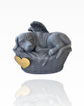 Monello® Hundeurne Hund in Korb Anthrazit B-Ware