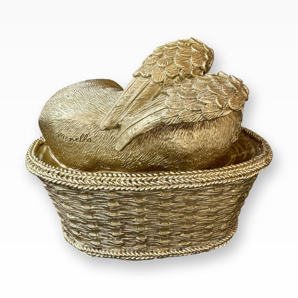 Monello® Hundeurne Hund in Korb Gold B-Ware