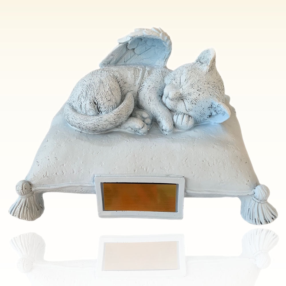 Monello® Katzenurne Katze auf Kissen Skyblue B-Ware