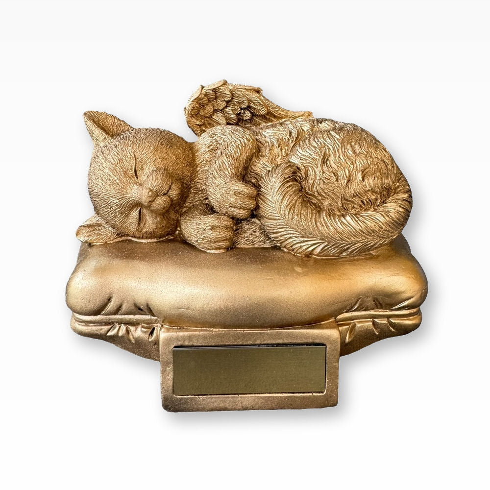Monello® Katzenurne Katze auf Kissen Klein Bronze B-Ware