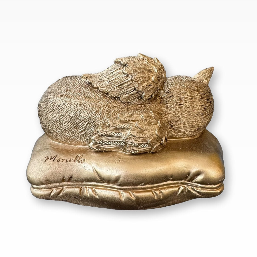 Monello® Katzenurne Katze auf Kissen Klein Bronze B-Ware