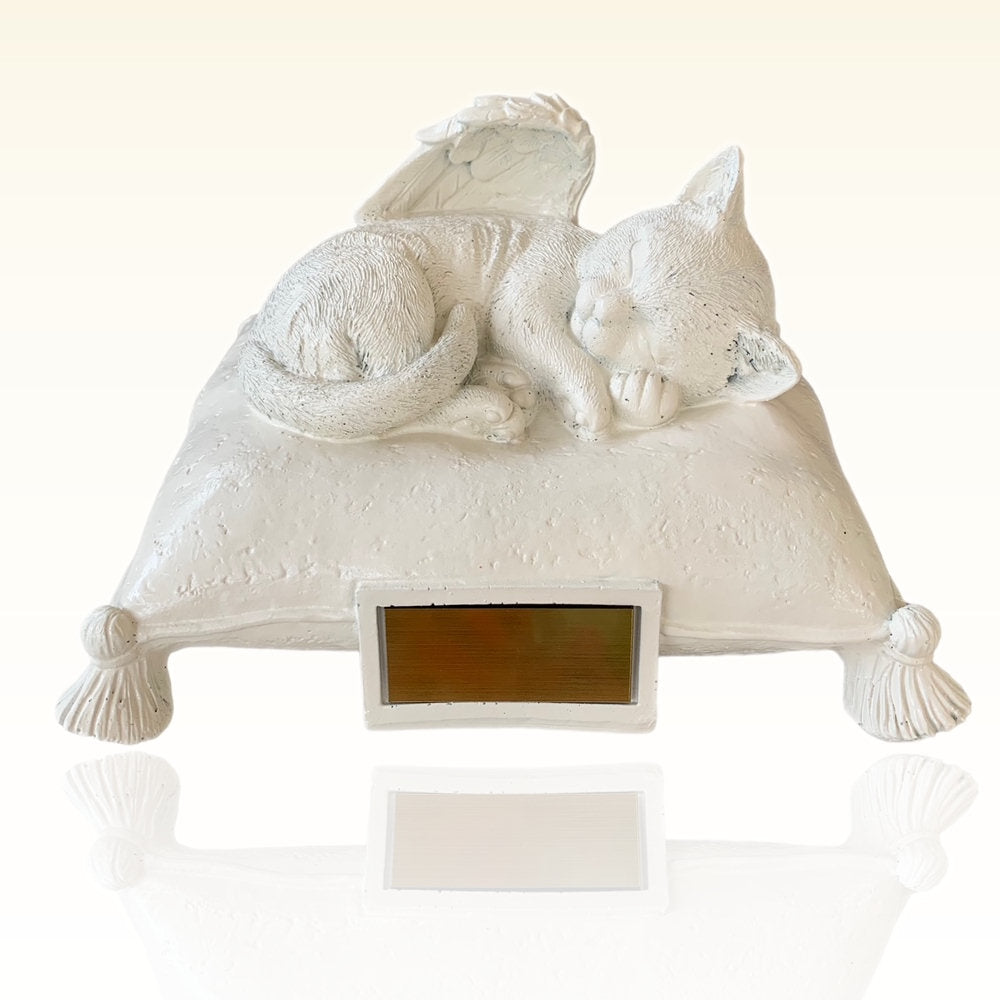 Monello® Katzenurne Katze auf Kissen Weiß B-Ware