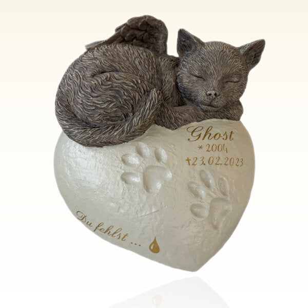 Monello® Katzenurne Deluxe Katze auf Herz