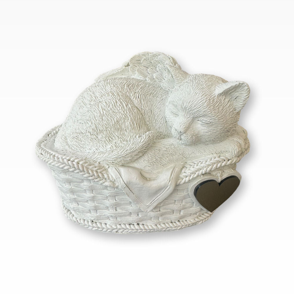 Monello® Katzenurne Katze in Korb Weiß B-Ware