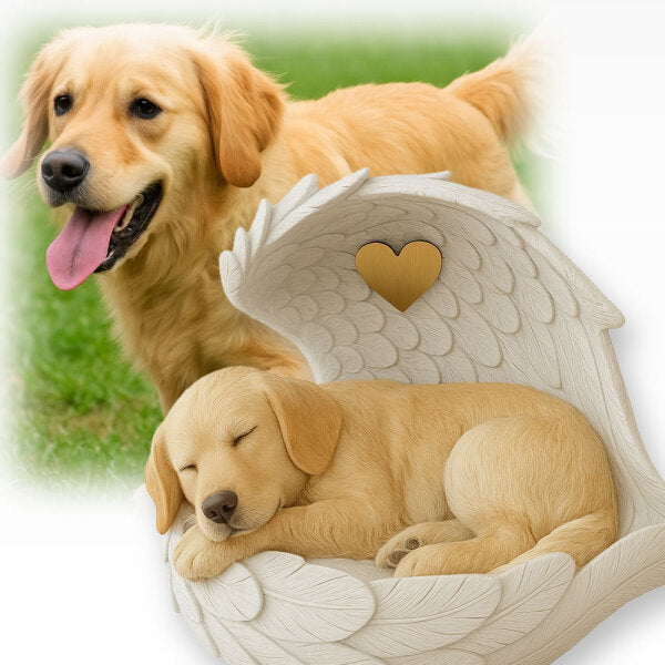 Monello® Portrait Hund in Engelsflügel Fotobemalung Langhaarrassen