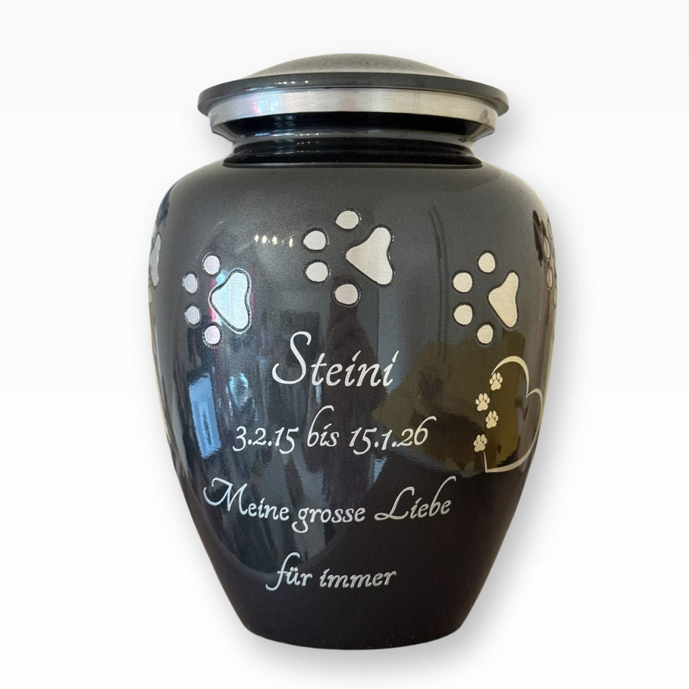 Loveurns Classic Tierurne Midnight mit Pfötchen