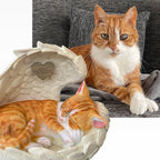 Monello® Katze in Engelsflügel bemalt nach Fotovorlage