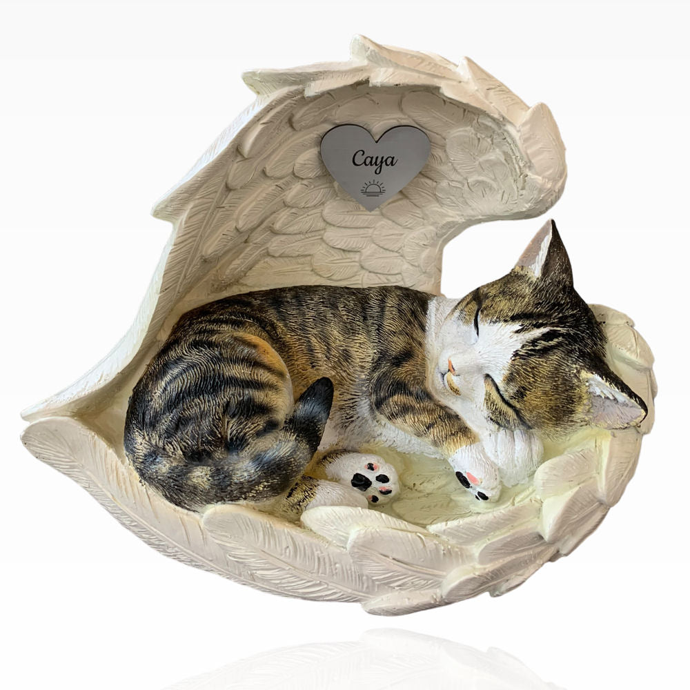 Monello® Katze in Engelsflügel bemalt nach Fotovorlage