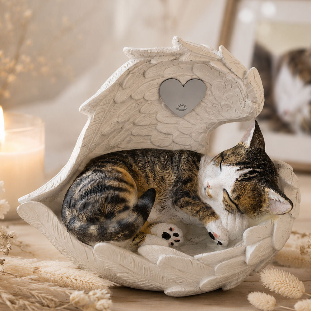 Monello® Katze in Engelsflügel bemalt nach Fotovorlage