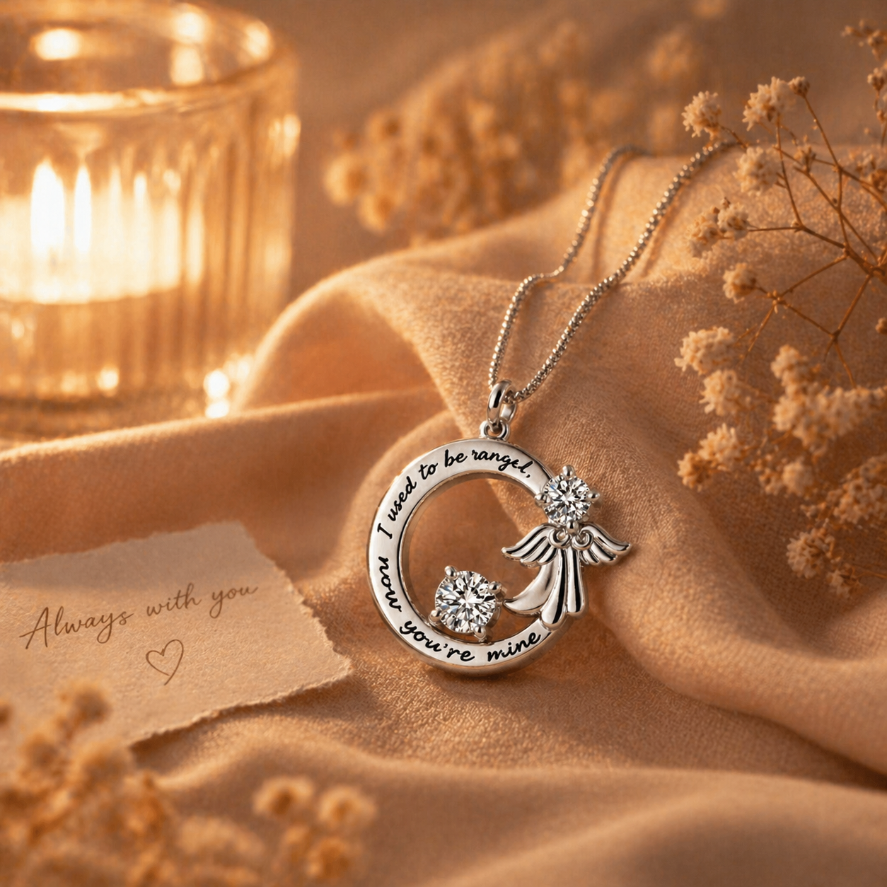 Monello Ascheschmuck Kette mit Anhänger Engelchen