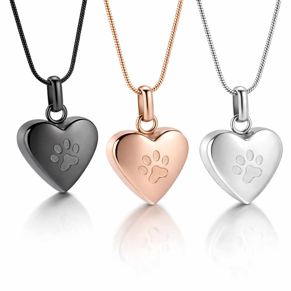 Monello Ascheschmuck Kette mit Anhänger Herz Pfote