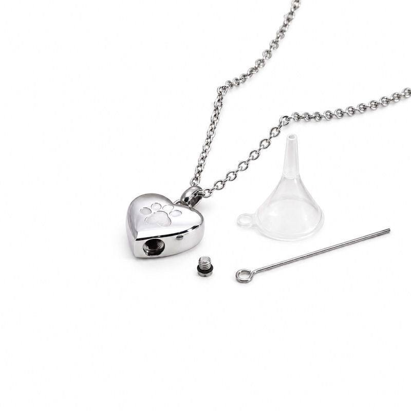 Monello Ascheschmuck Kette mit Anhänger Herz Pfote