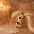 Monello Ascheschmuck Kette mit Anhänger Hundeknochen mit Pfötchen