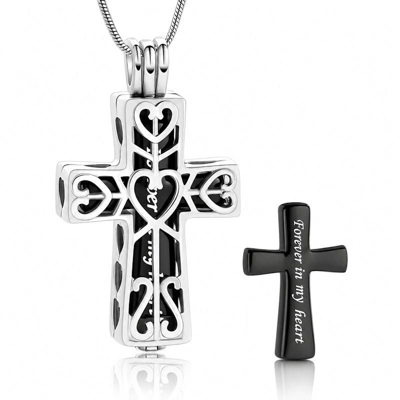 Monello Ascheschmuck Kette mit Anhänger Kreuz Ornament