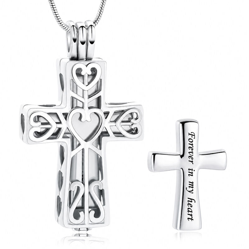 Monello Ascheschmuck Kette mit Anhänger Kreuz Ornament
