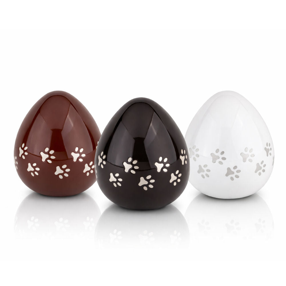 Edelmetall-Tierurne Ei mit Pfotenmotiven