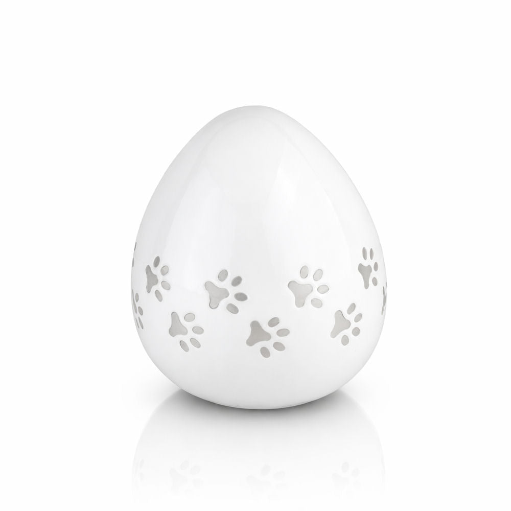 Edelmetall-Tierurne Ei mit Pfotenmotiven