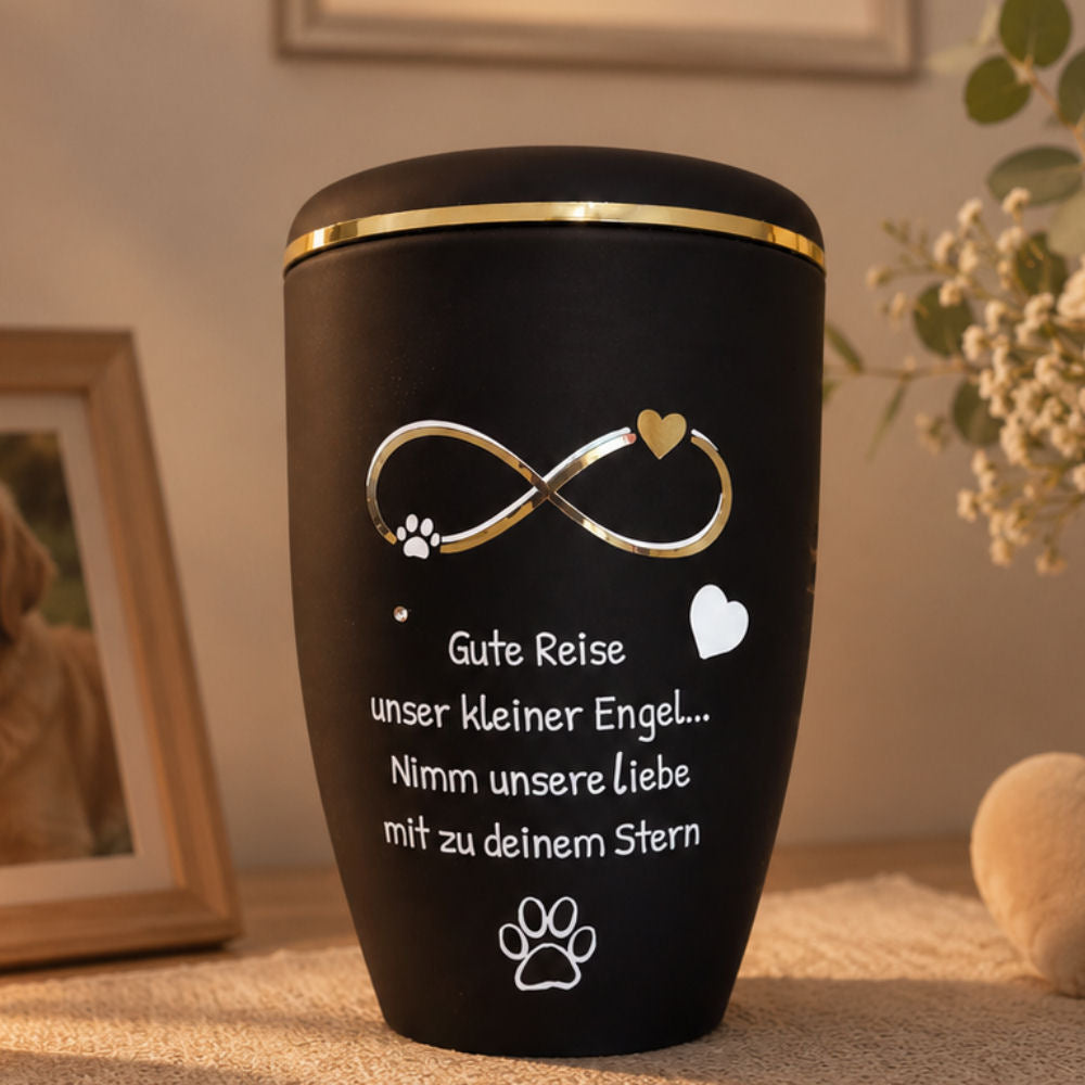 Heiso Tierurne Herz Pfote Unendlichkeit