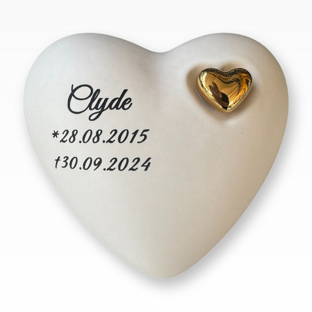 Keramikurne Urne für Tiere Doppelherz