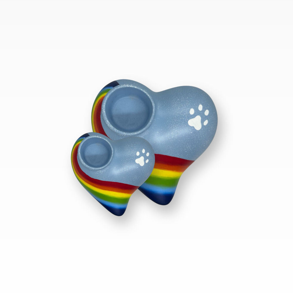 Keramikherz mit Teelicht mit Teelicht Regenbogen