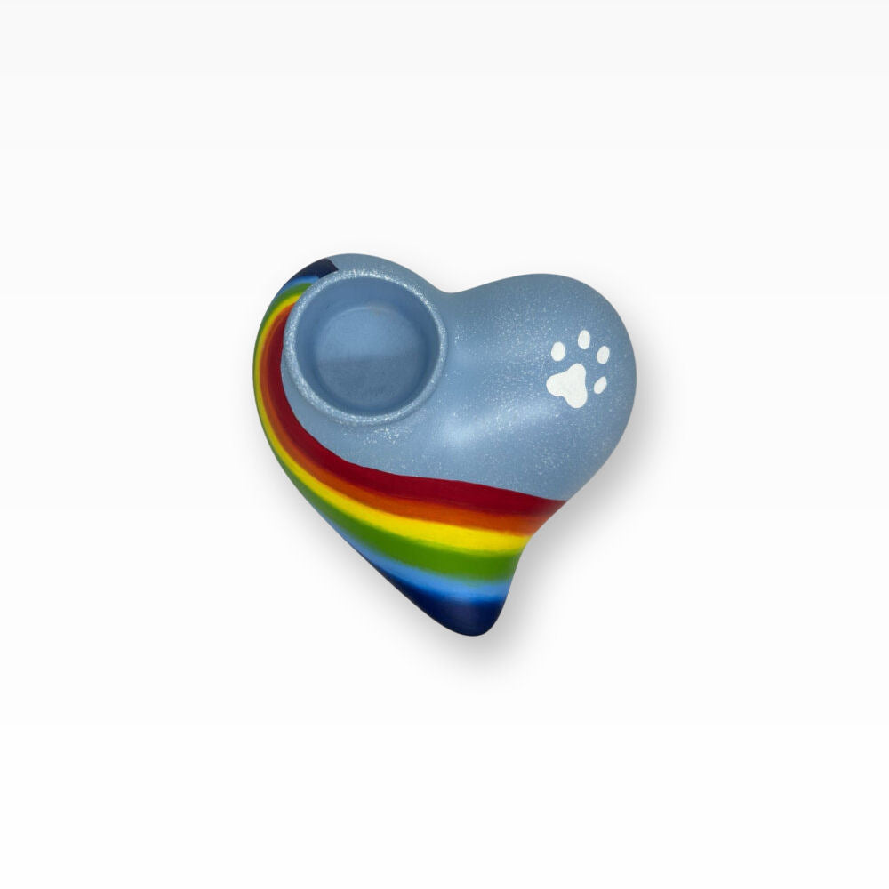 Keramikherz mit Teelicht mit Teelicht Regenbogen