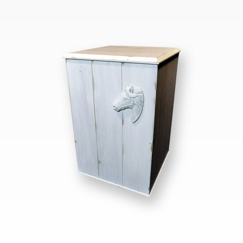 Urne für Pferde im Landhausstiel mit Pferdekopf