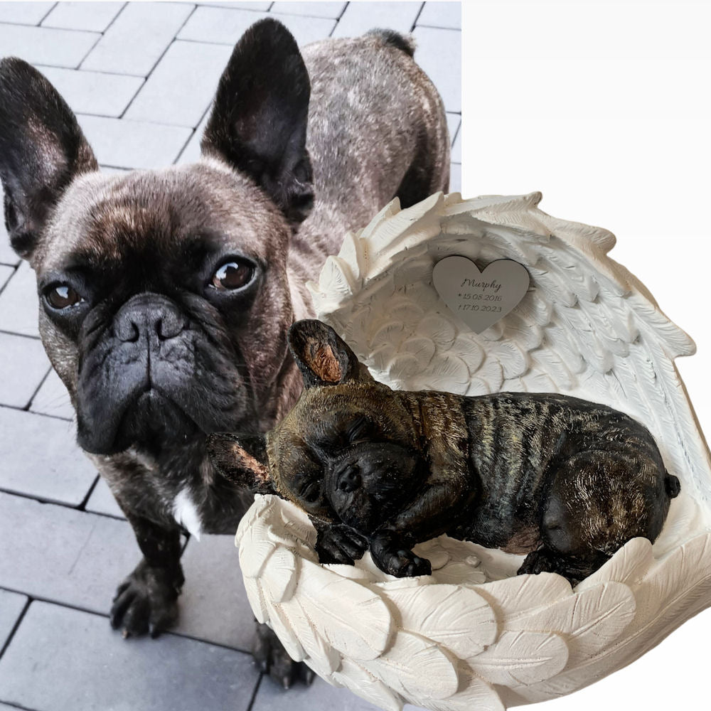 Monello® Hundeurne Französische Bulldogge bemalt nach Foto