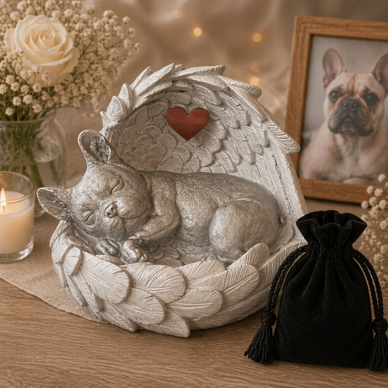 Monello® Hundeurne Deluxe Französische Bulldogge mit Gravur