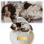 Monello® Hundeurne Hund auf Herz bemalt nach Fotovorlage