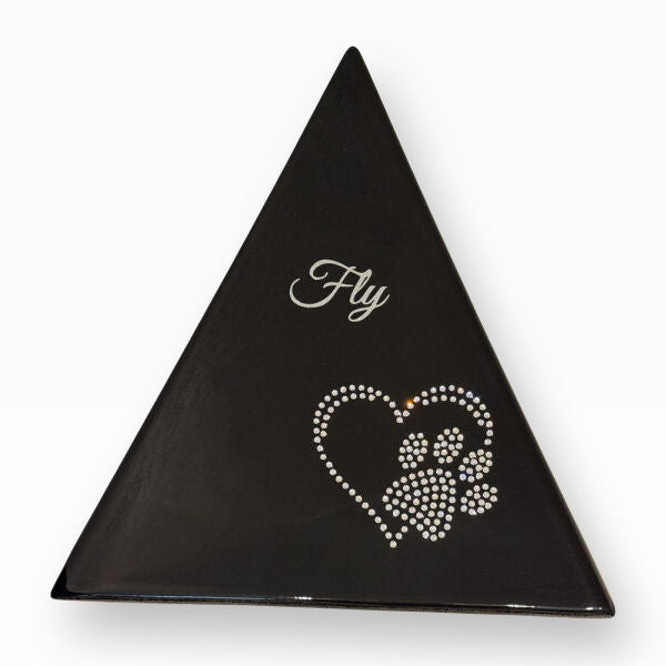 Heiso Tierurne Pyramide Elegance mit Kristallsteinchen Herz Pfote