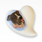 Keramikherz mit handgemaltem American Staff