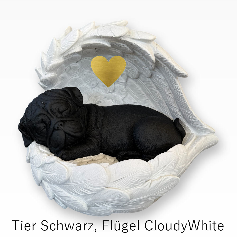 Monello® Hundeurne Deluxe Mops in Engelsflügel