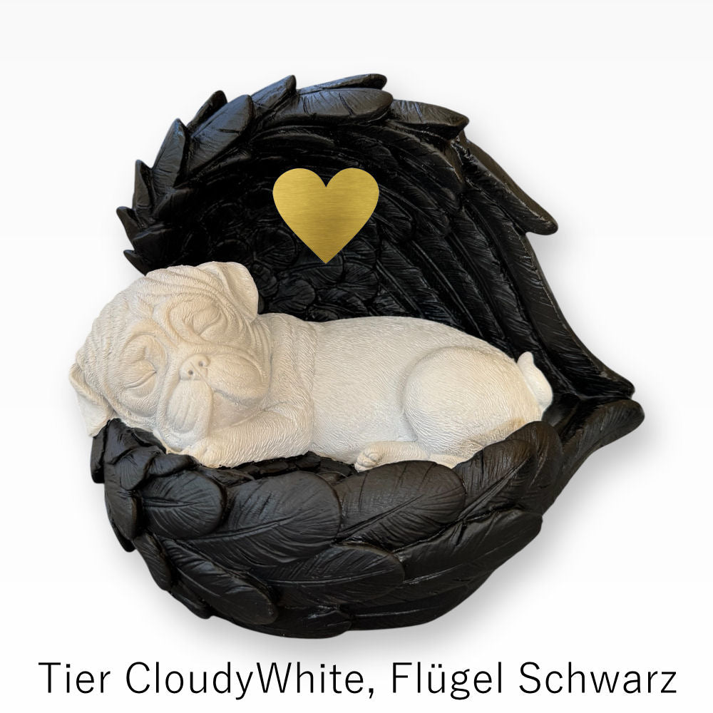 Monello® Hundeurne Deluxe Mops in Engelsflügel