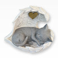 Monello® Katzenurne Deluxe Katze in Engelsflügel Weiß - Hellgrau