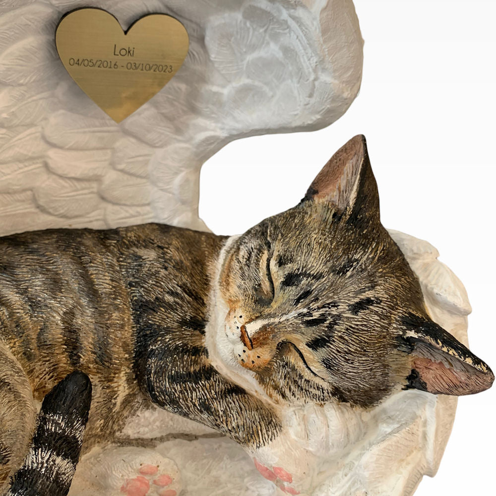 Monello® Katze in Engelsflügel bemalt nach Fotovorlage