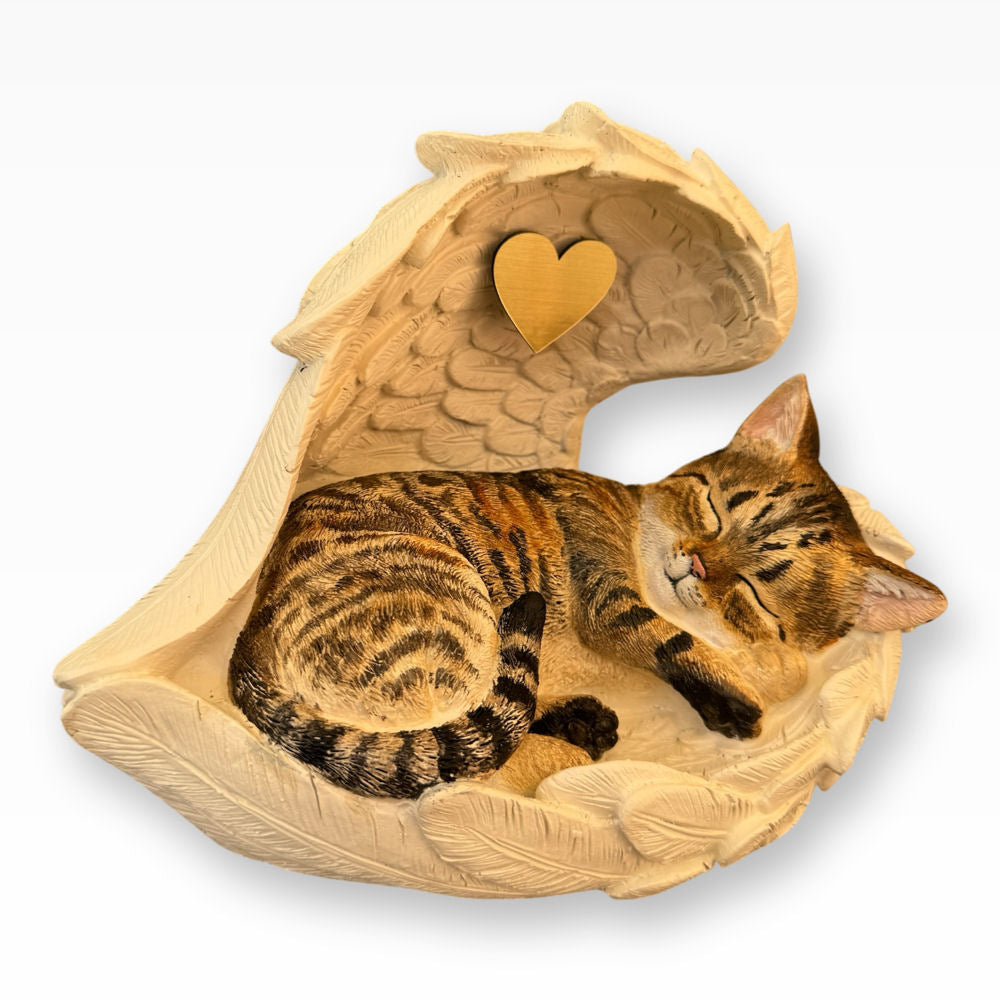 Monello® Katzenurne Katze in Engelsflügeln – Sondermodell braun getigert