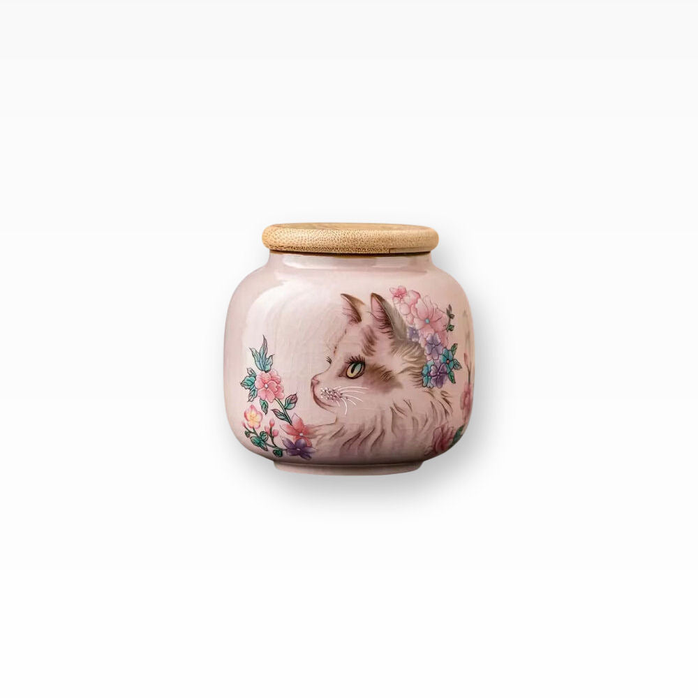 Katzenurne Keramik mit wunderschönem Katzendesign