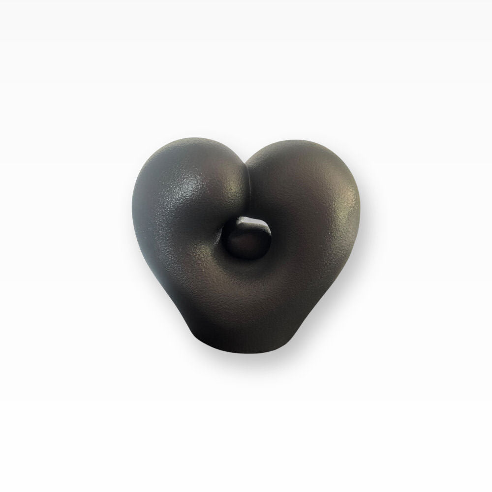 Katzenurne Porzellan Herz mit Katze nach Farbwahl