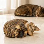 Katzenurne Kuschelnde Katze bemalt nach Foto