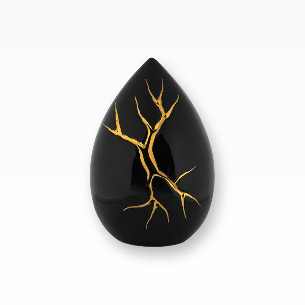 Tierurne Kintsugi Eiform Symbol der Auferstehung