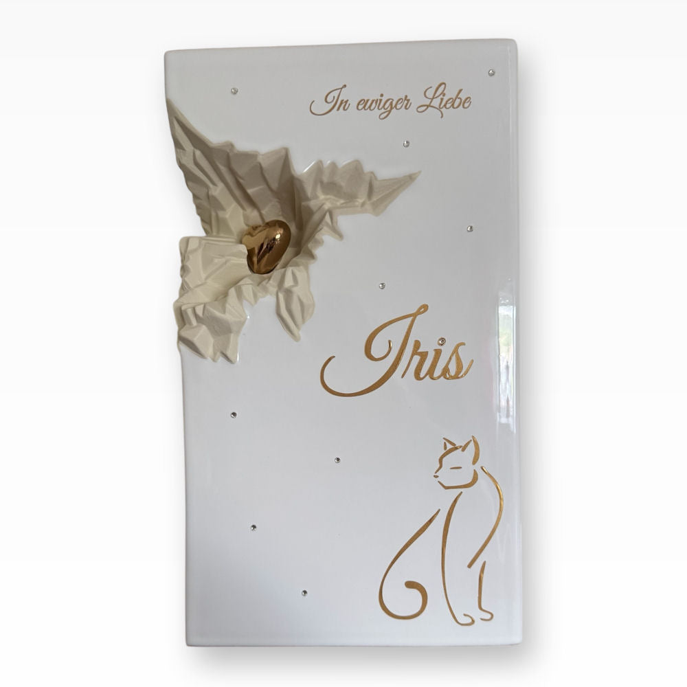 Keramikurne Herz Tierurne für Zuhause