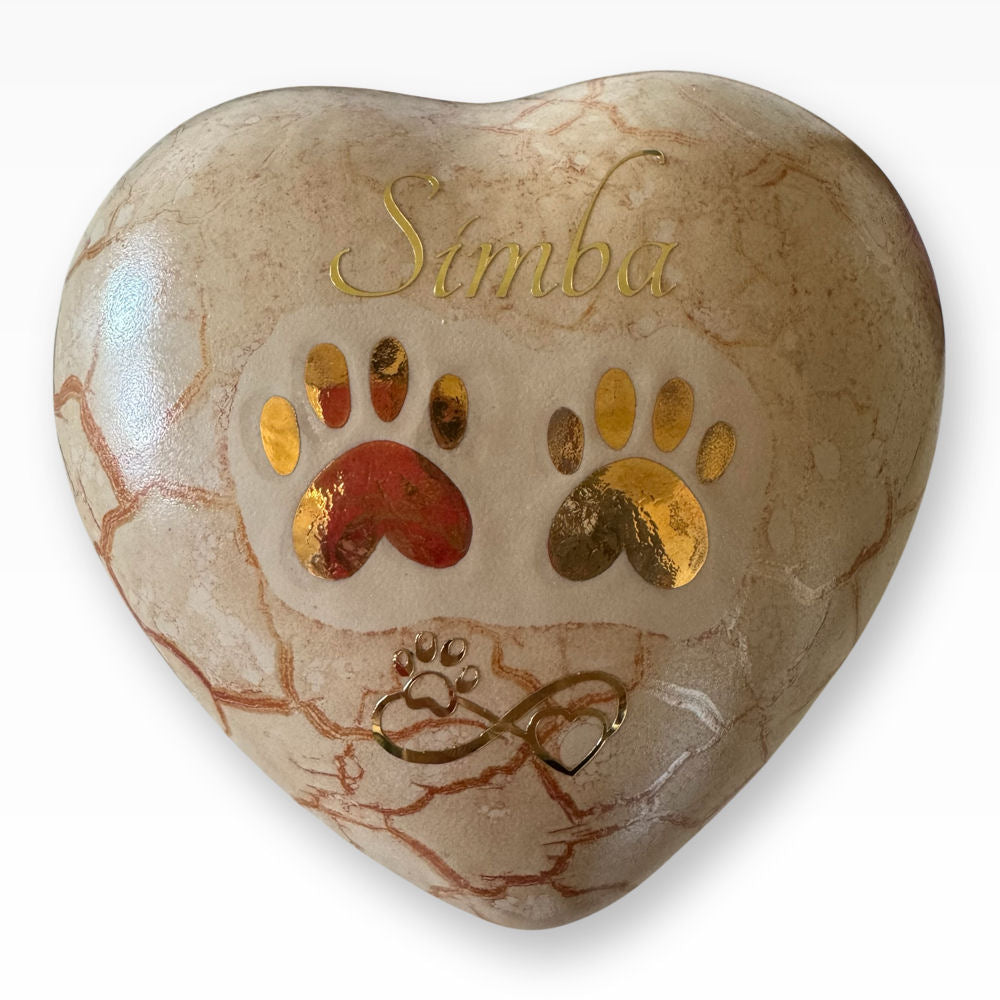Heiso Keramikherz Urne für Tiere